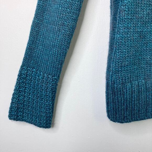 Gander Mountain Guide Series Teal Shawl Collar Alpaca Wool Blend Sweater Size M - Picture 11 of 12